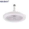 NEWDAYS brand cross-border new E27 universal lamp head scented fan lamp, two-color milk white cover, crystal cover, outdoor courtyard energy-saving lighting, remote control dimming, waterproof and dustproof, best-selling fan Item Picture